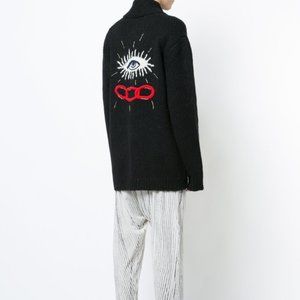 RAQUEL ALLEGRA LOVE EYE EMBROIDERED CARDIGAN  ) or XS